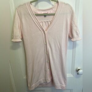 J. Jill Pink Short Sleeve Cardigan